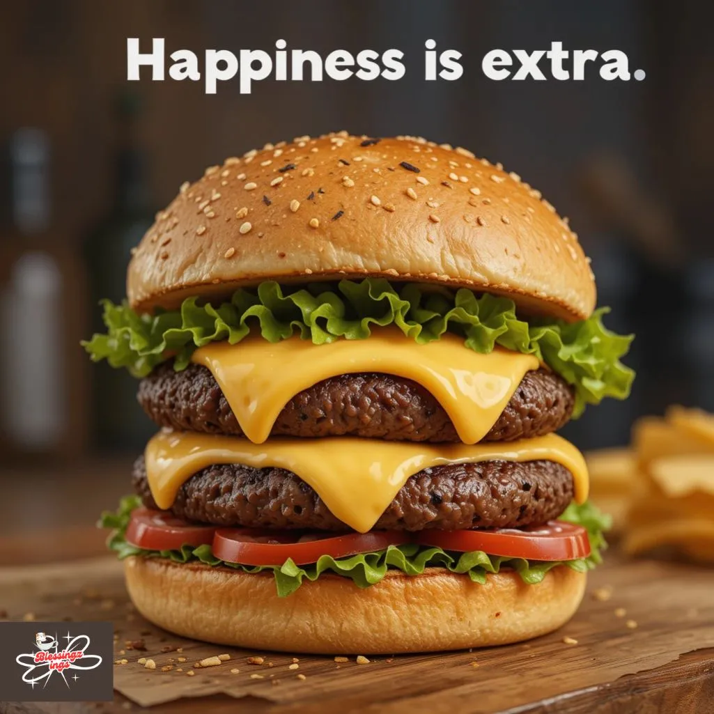 Happiness Is Extra Cheese On A Juicy Burger