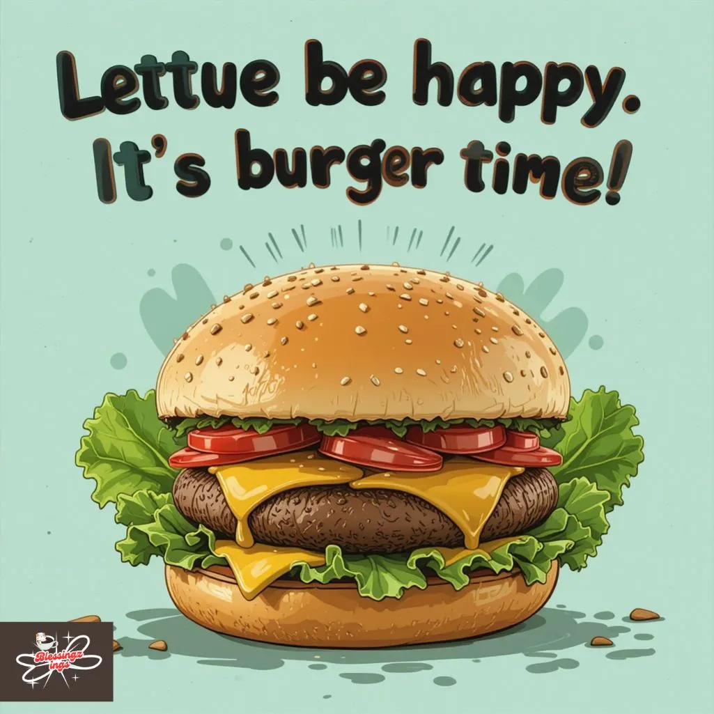 Lettuce Be Happy Its Burger Time