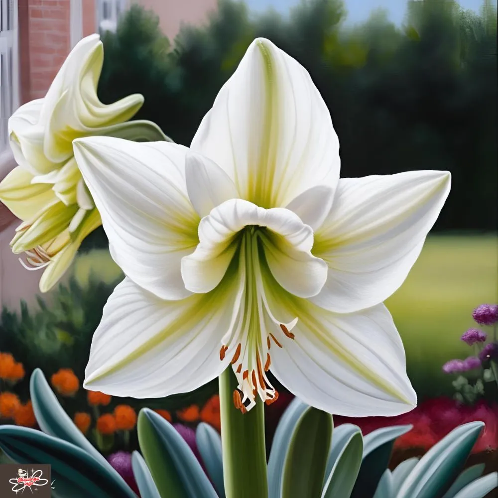 Amaryllis White Flower Captions